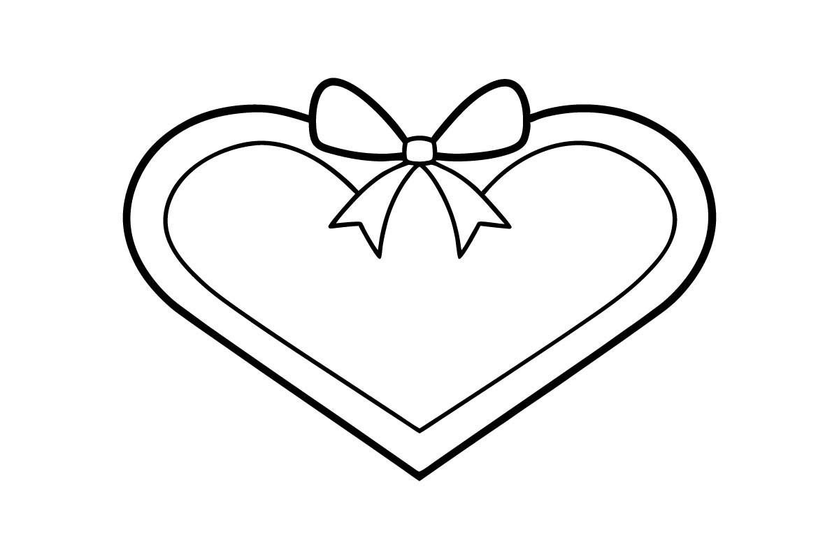 Heart-shaped gift tag line art vector