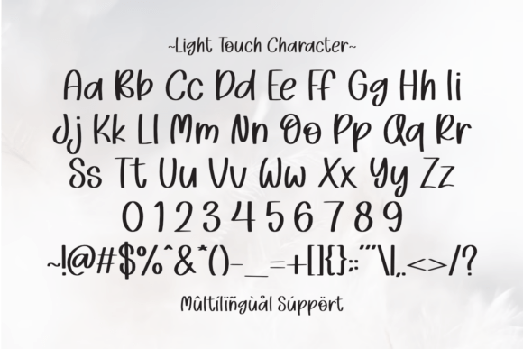 Light Touch Font PNG with transparent background - Preview 5