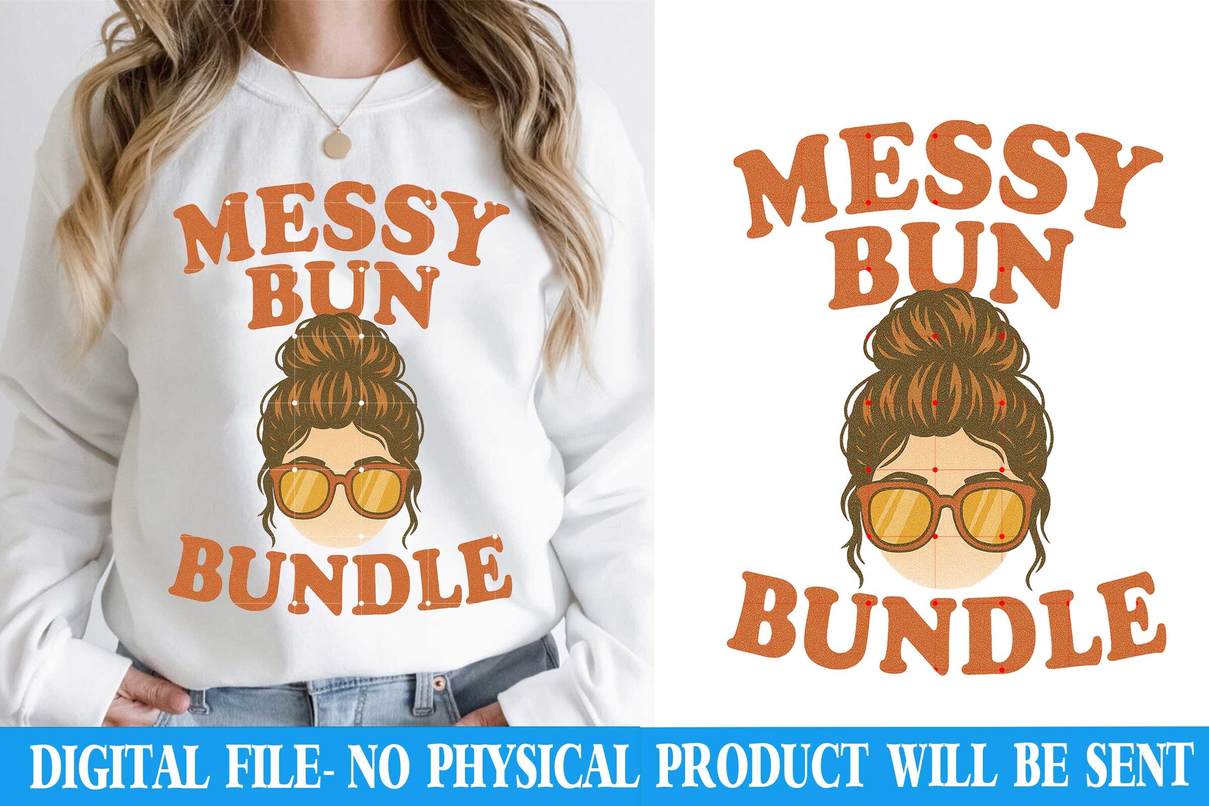 Messy Bun Bundle Sublimation Design Graphic by TikTac · Creative Fabrica