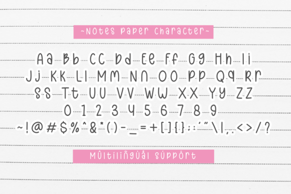 Notes Paper Font PNG with transparent background - Preview 2