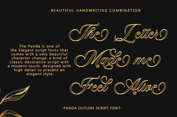 Panda Outline Font PNG with transparent background - Preview 1