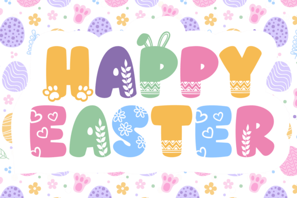 Paw Easter Font PNG with transparent background - Preview 1