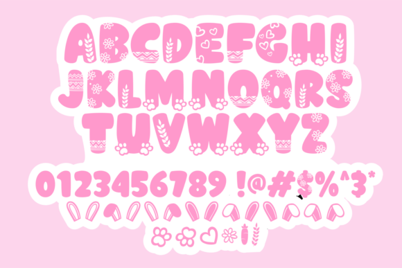Paw Easter Font PNG with transparent background - Preview 4