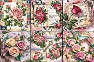 Romantic Vintage Rose Junk Journal Pages Graphic by Designs_Studio4 ...