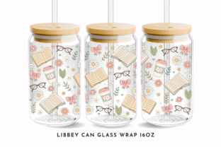 Spring Flowers Books Glass Can Wrap Png Graphic by Cutie Kate Studio ...
