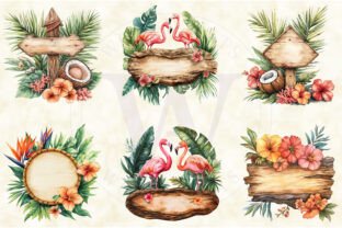 Summer Tropical Blank Signs Clipart Graphic by Creative Mint · Creative ...