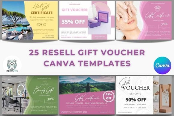 25 Editable Gift Voucher Canva Templates