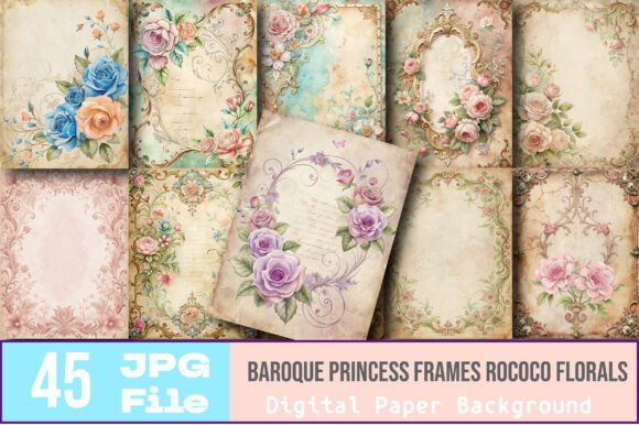 Baroque Princess Frames Rococo Florals