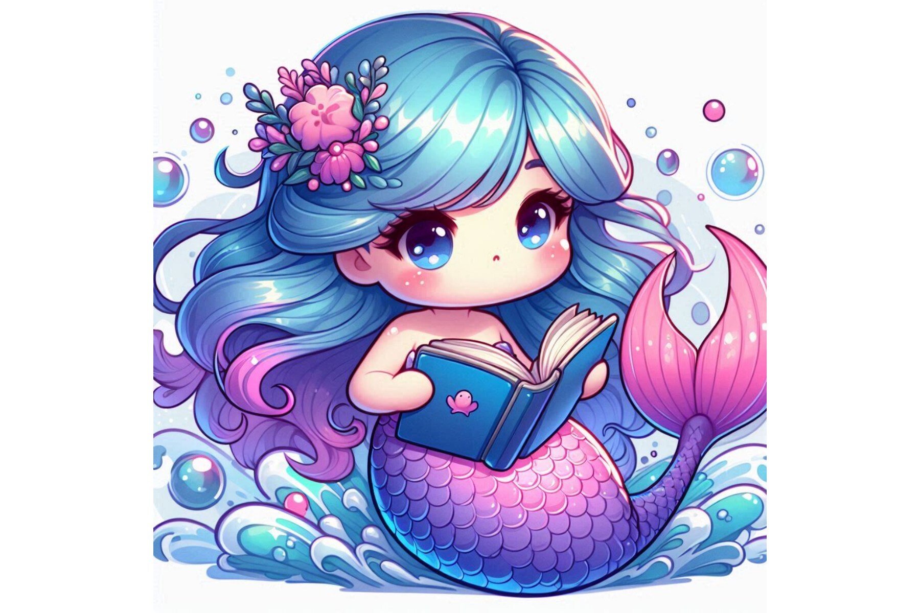 Mermaid Solid Color Color Splash Mermaid Background Graphic by Design BLOOM · Creative Fabrica