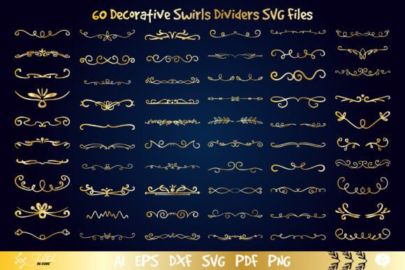 Decorative Swirls Dividers SVG