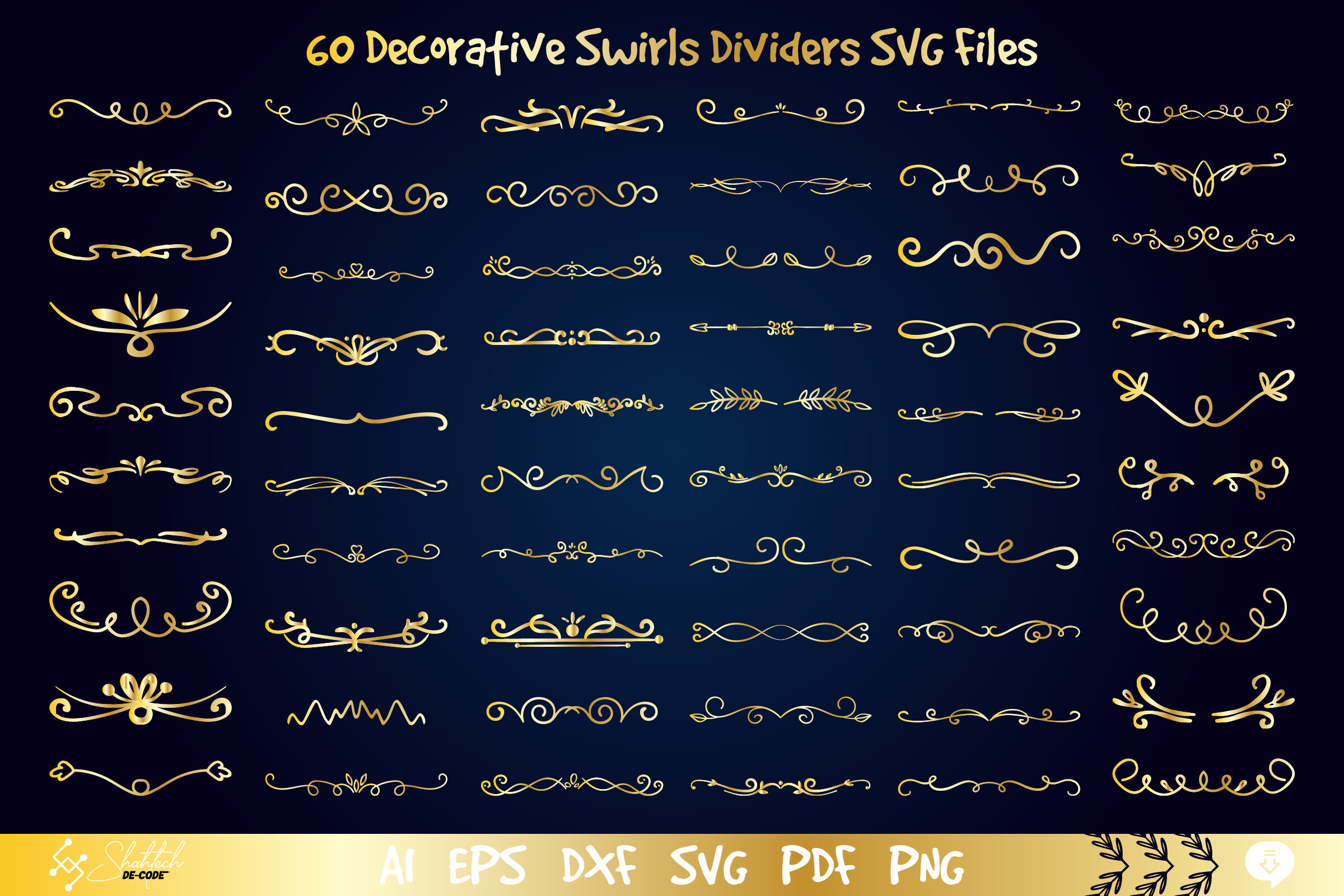 Decorative Swirls Dividers SVG