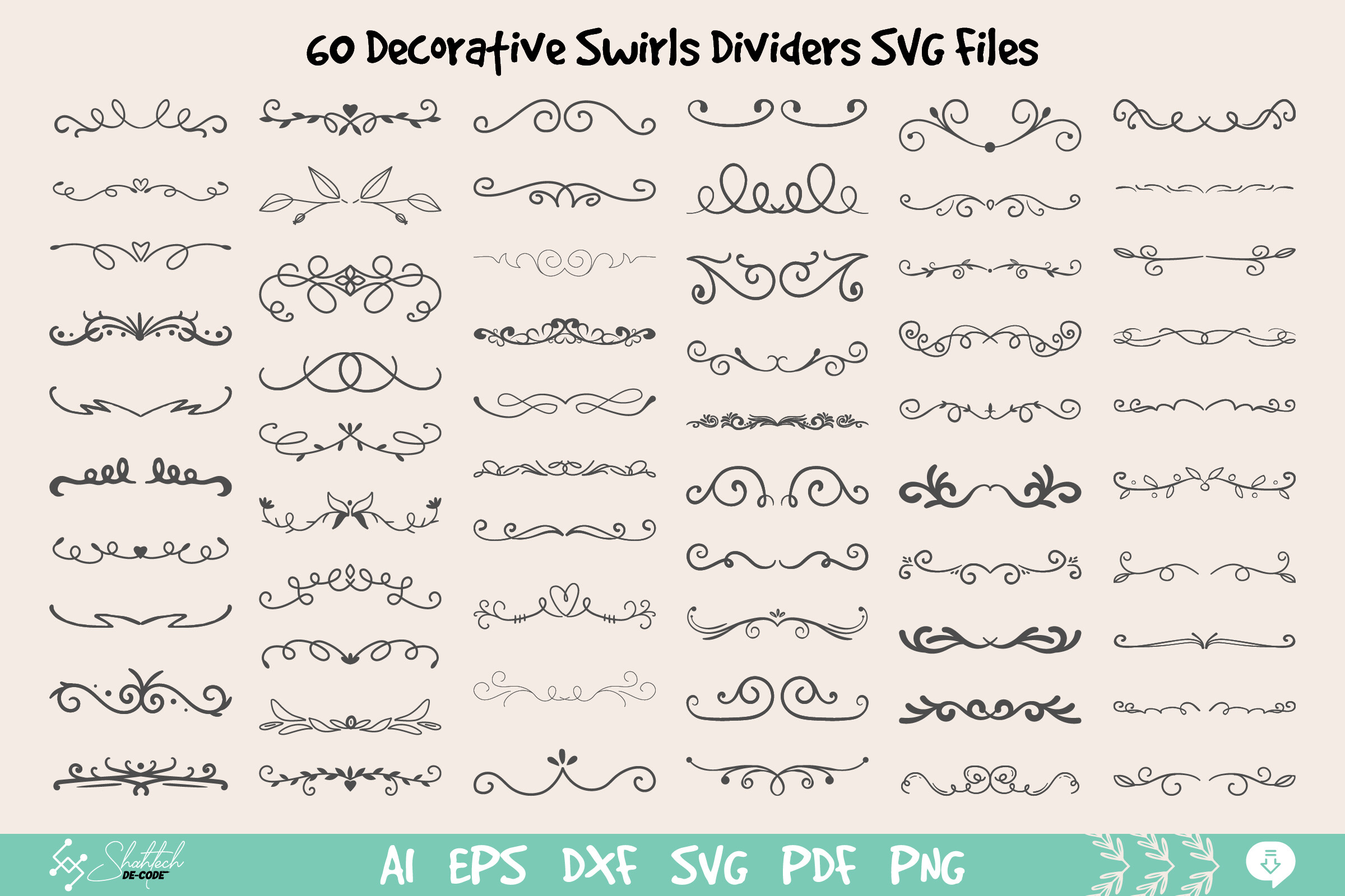 Decorative Swirls Dividers SVG