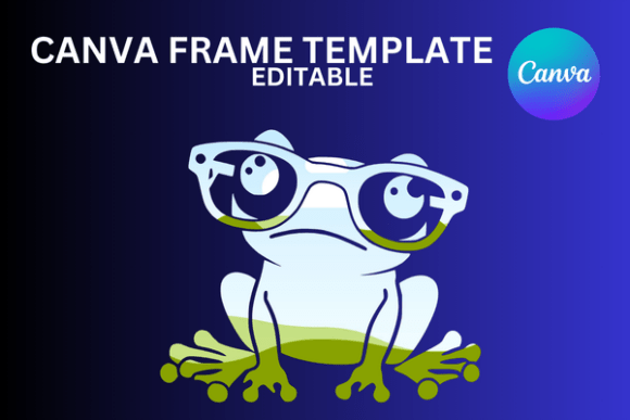 Frog in Big Glasses Canva Frame