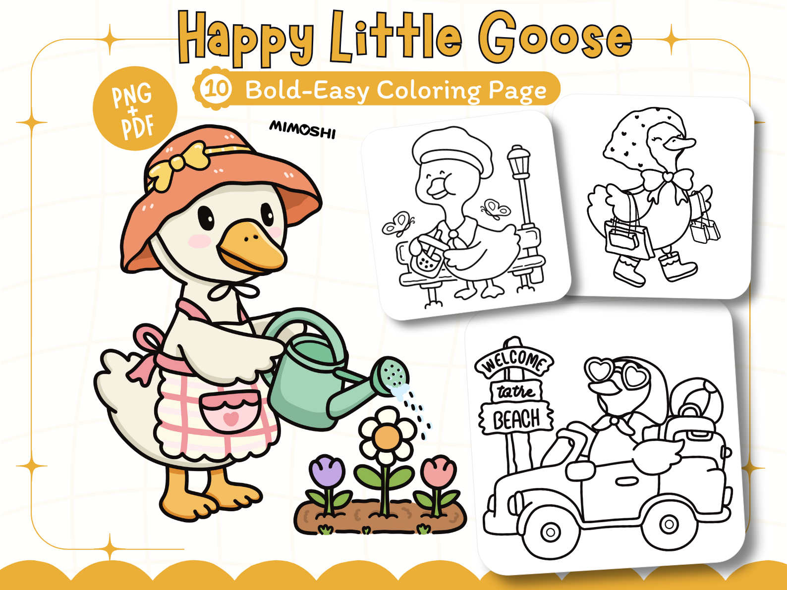 Happy Little Goose Coloring Page