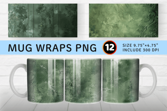 Luxury Sage Green Mug Wrap Sublimation D Graphics