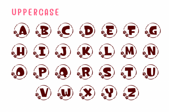 Pet Monogram Font PNG with transparent background - Preview 1
