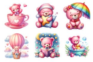 Pink Cute Blush Teddy Bear Graphic by Breezy.Lane · Creative Fabrica