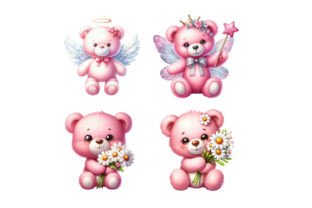 Pink Cute Blush Teddy Bear Graphic by Breezy.Lane · Creative Fabrica