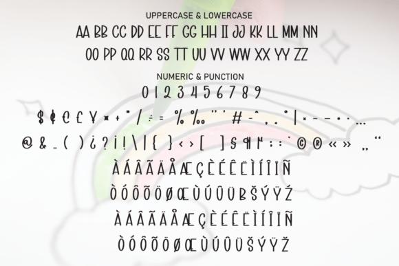 Rainbow Coloring Font PNG with transparent background - Preview 6