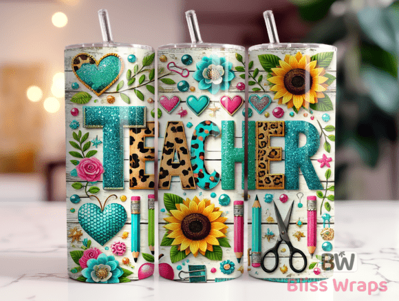 Teacher Tumbler Wraps Sublimation