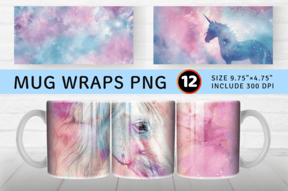 Unicorn Dream Mug Wrap Sublimation Desig Graphics