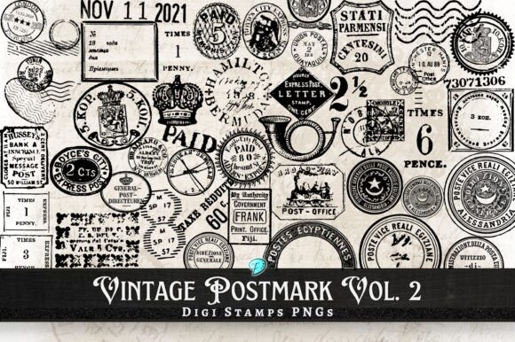 Vintage Postmark Digi Stamps Vol. 2 PNG