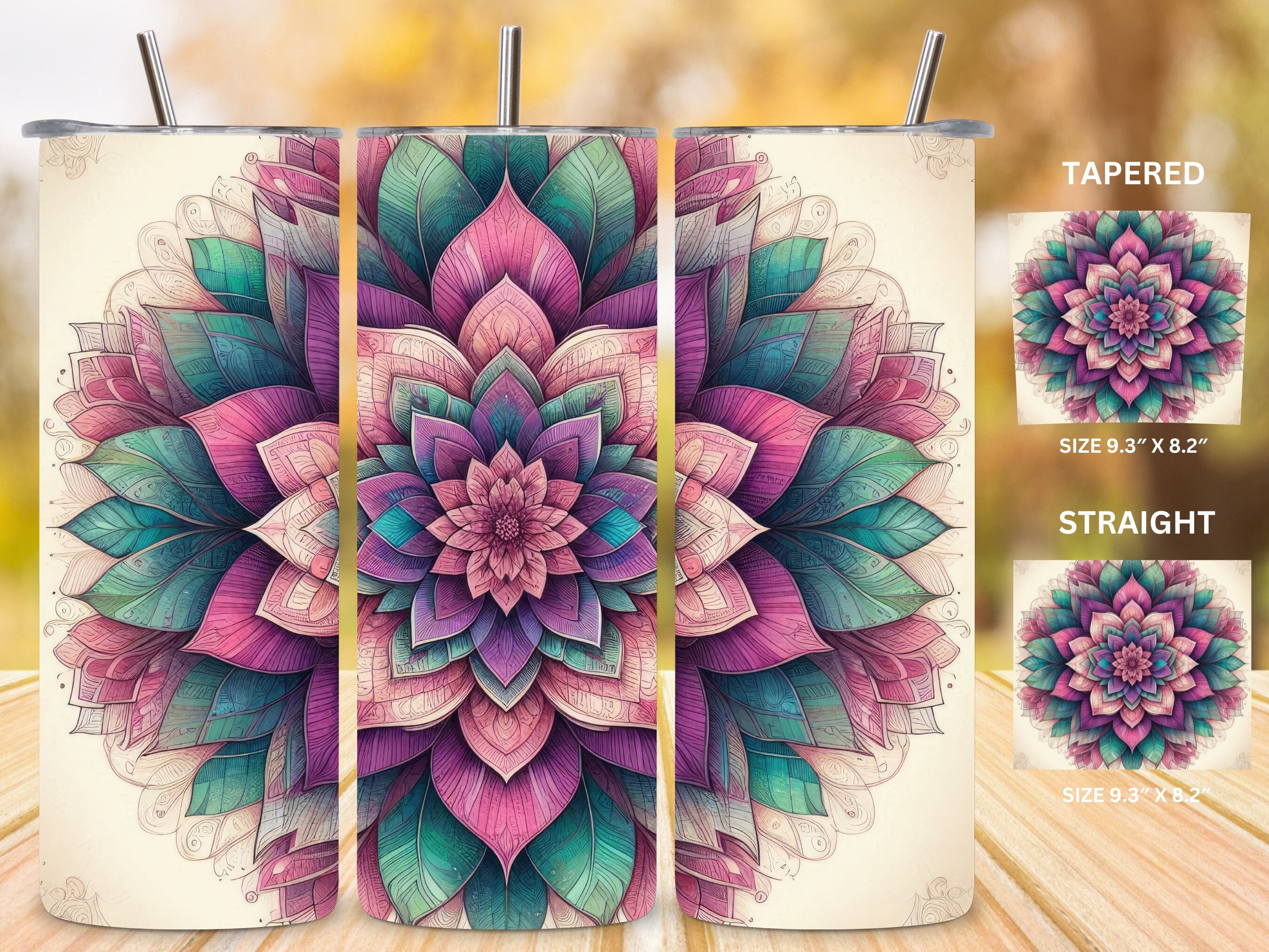 3D Mandala Tumbler Wrap Graphic by Puma Prints · Creative Fabrica