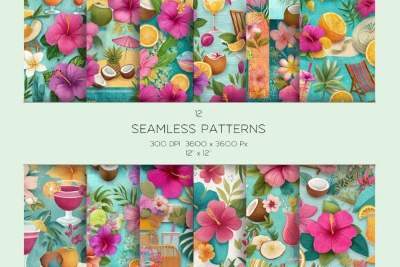 Abstract Tropical Seamless Paper Set