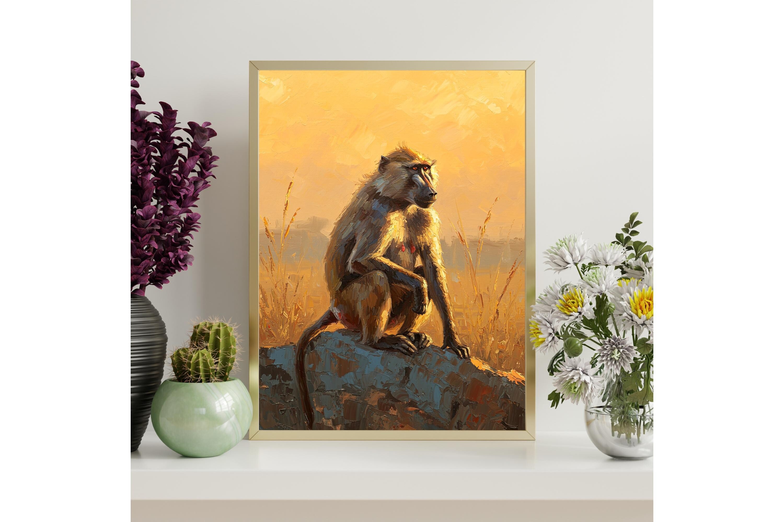 African Baboon Printable Wall Art