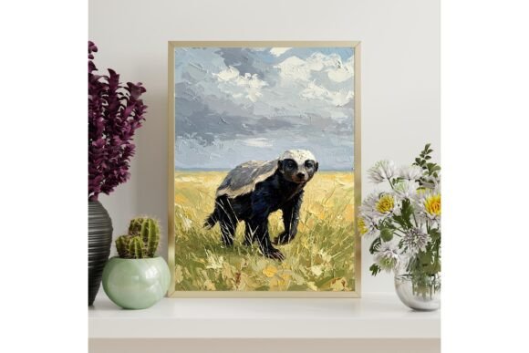 Badger Nature Impasto Printable Wall Art