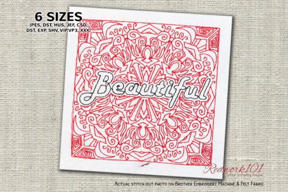 Beautiful Word Embroidery Design