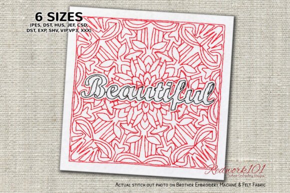 Beautiful Word Embroidery Design