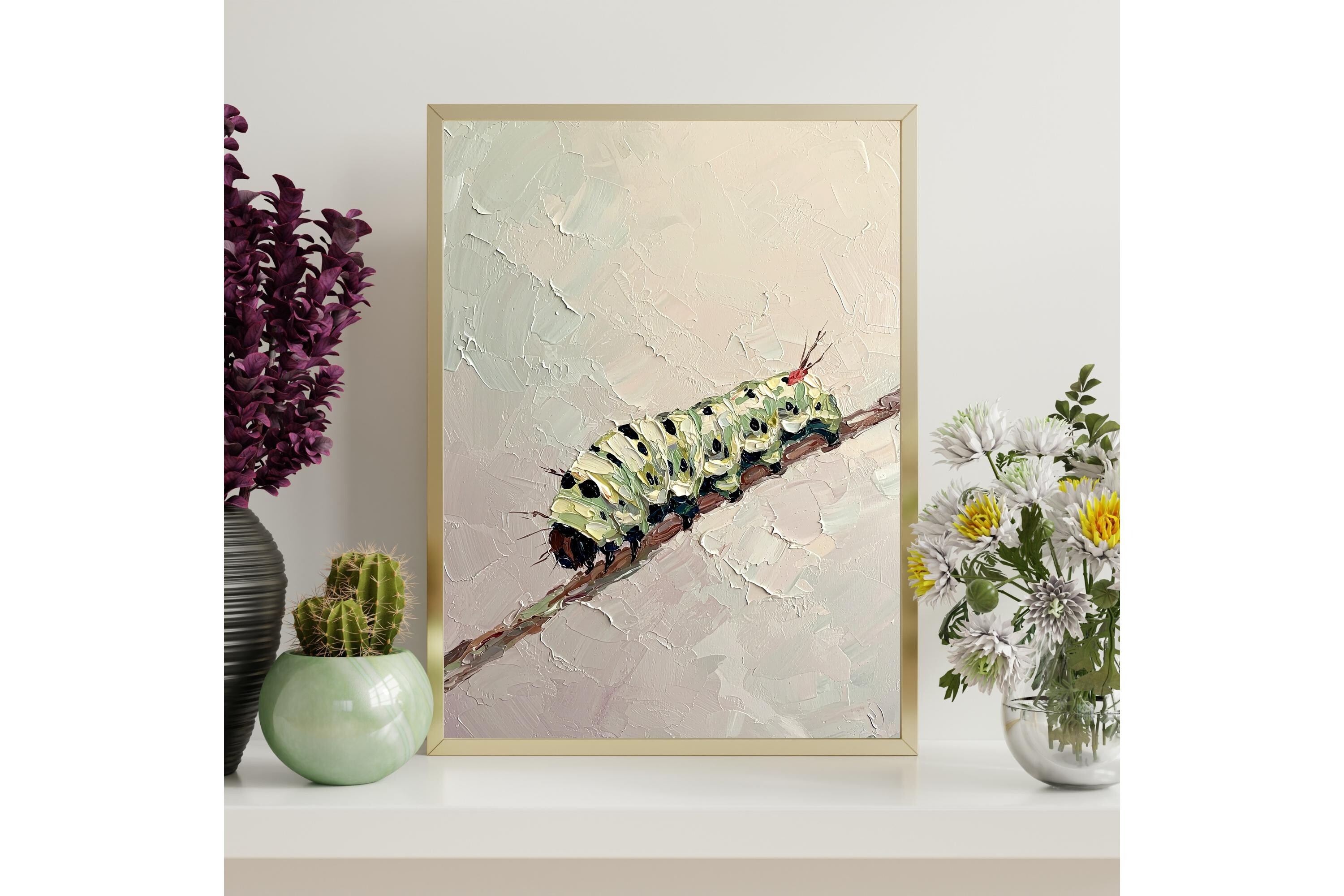 Caterpillar Impasto Wall Art Print