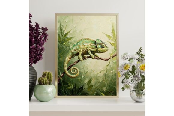 Chameleon Impasto Wall Art Print