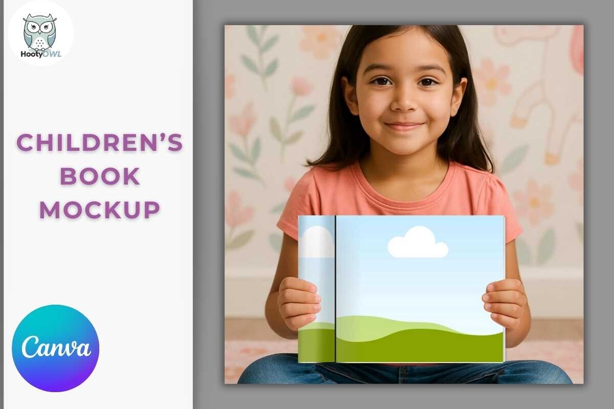 Coloring Book Mockup - Canva Mockup Graphic by HootyOwl · Creative Fabrica