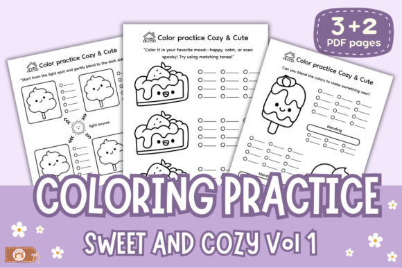 Preview of Coloring Practice pages, Sweet cozy Vol1 coloring pages for adults