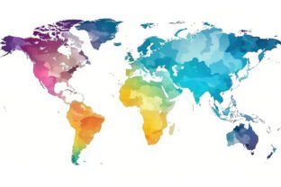 Colour Map of World Background Wallpaper Graphic by Creative World ...