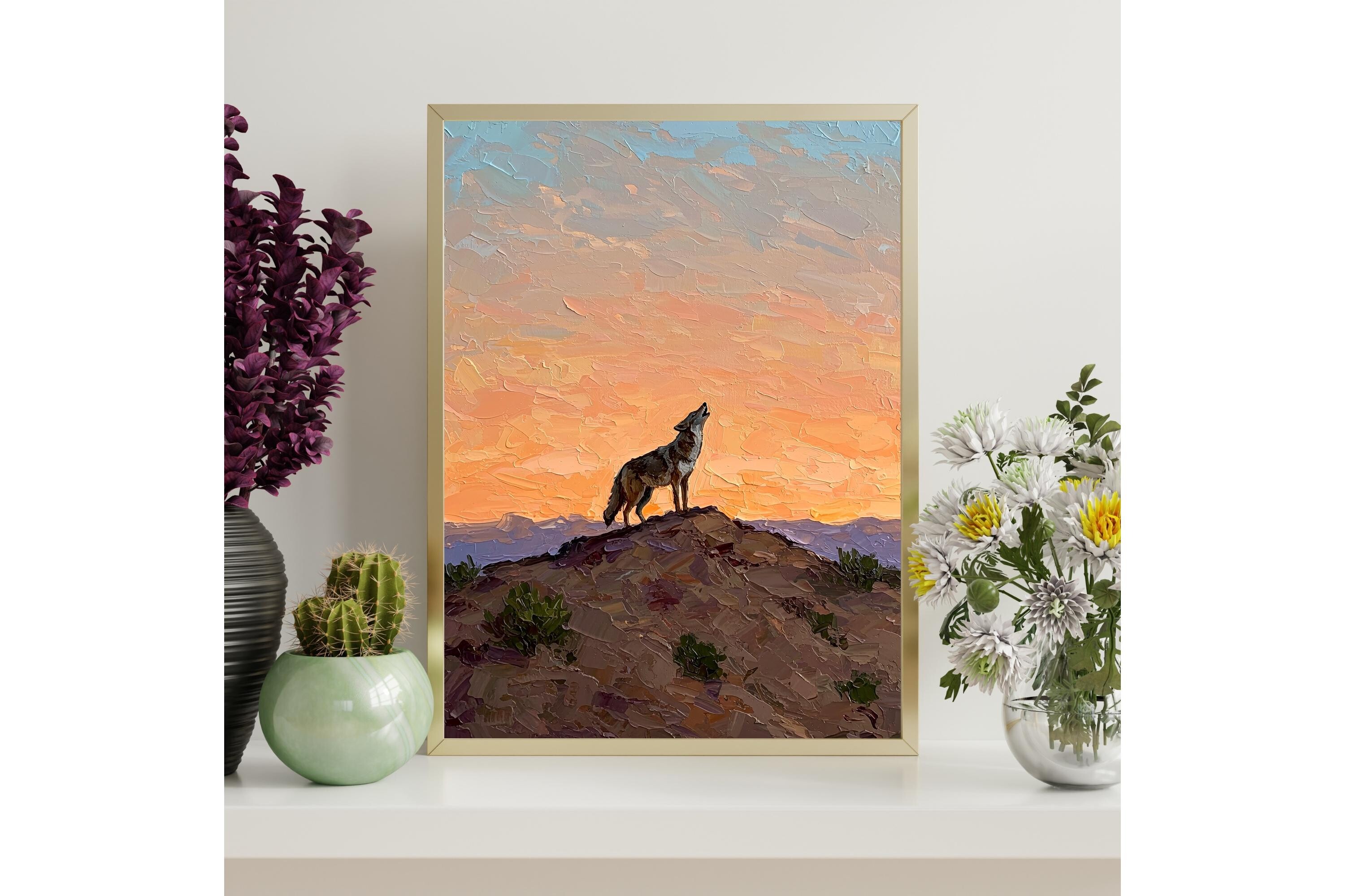 Coyote Sunset Printable Wall Art