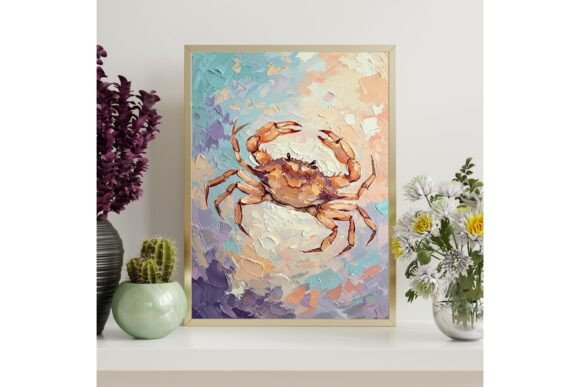 Crab Oil Painting Wall Art Print
