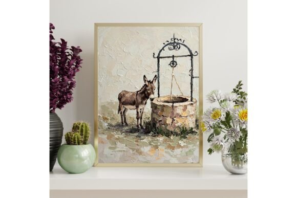 Donkey & Well Printable Wall Art