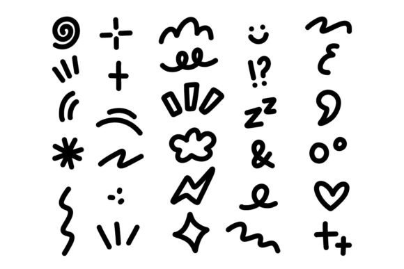 Doodle Style Bold Accent Icon Collection