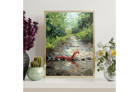 Earthworm Forest Pond Printable Wall Art
