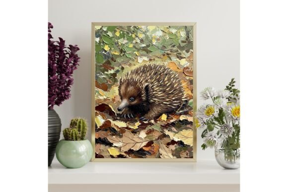 Echidna Autumn Leaves Printable Wall Art