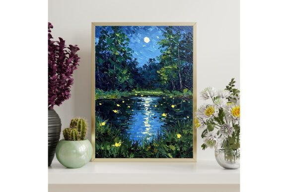 Fireflies Moonlit Lake Printable Decor