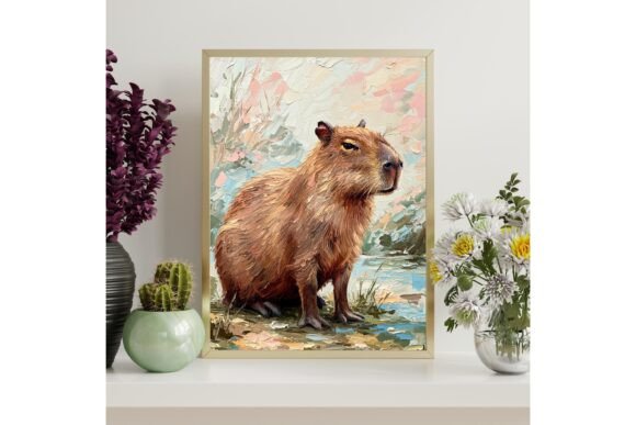 Funny Capybara Printable Wall Art