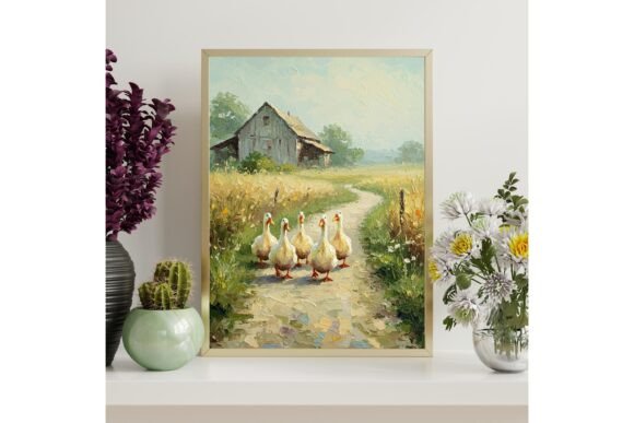 Geese Country Path Printable Art
