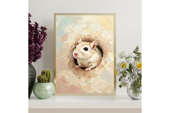 Gerbil Impasto Wall Art Print