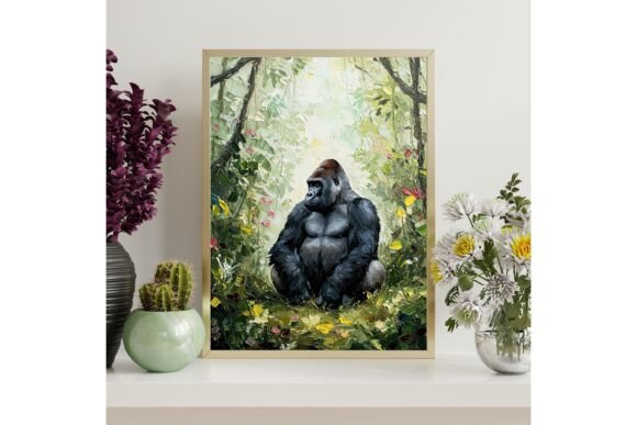 Gorilla Jungle Impasto Wall Art