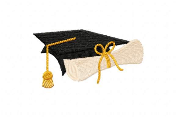 Graduation Cap Embroidery Design