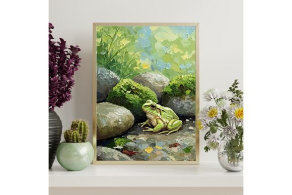 Green Frog Garden Printable Wall Art